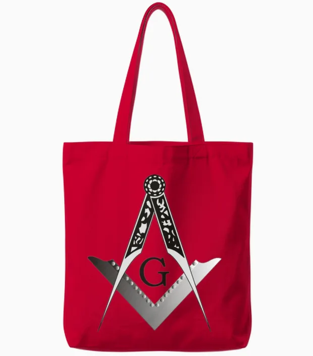Masonic Square and Compass Tote Bags in Red