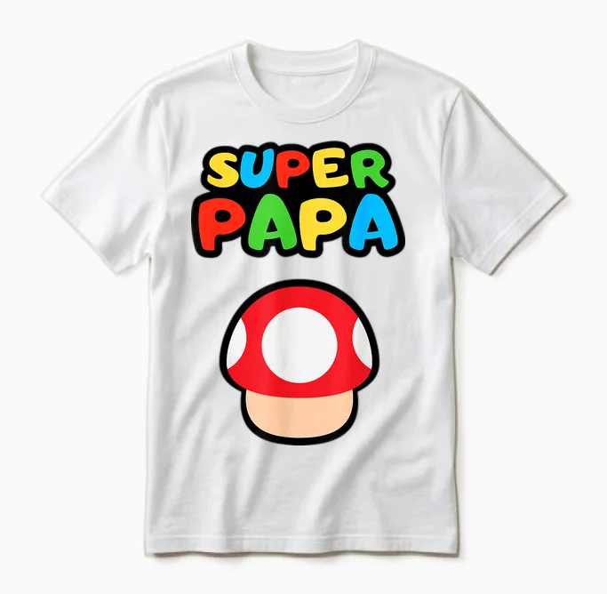 Pilz Super Papa Dad Gift Unisex T-Shirt in White