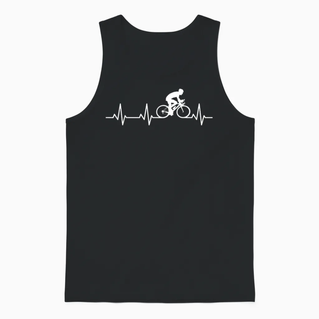 Herzschlag Radfahrer Ekg Fahrrad Herzlinie Unisex Tank Top in Black