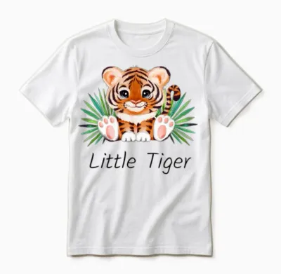 Cute Animal Little Tiger. Unisex T-Shirt - White