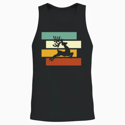 Moose Retro Unisex Tank Top - Black