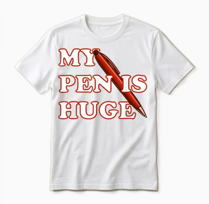 My Pen Is Huge Joke - Memes & Humor Unisex T-Shirt in White