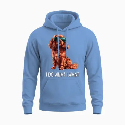 Ruby Cavalier King Charles Spaniel Long Sleeve, Black, S Unisex Hoodie - Carolina Blue