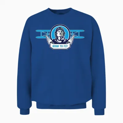 Born to Fly Retro Pilot Unisex Sweatshirt - Royal
