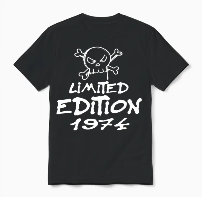 Limited Edition 1974 Birthday 1974 Born Unisex T-Shirt in Black