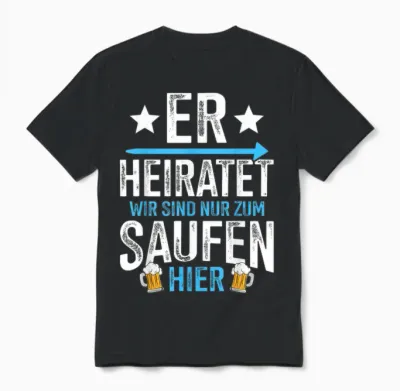 Er Heiratet Lustiges Junggesellenabschied Jga Unisex T-Shirt - Black
