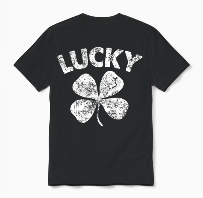 4 Leaf Lucky Unisex T-Shirt in Black