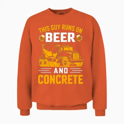 Funny Concrete Mixer for Men Cement Mason Unisex Sweatshirt - Orange
