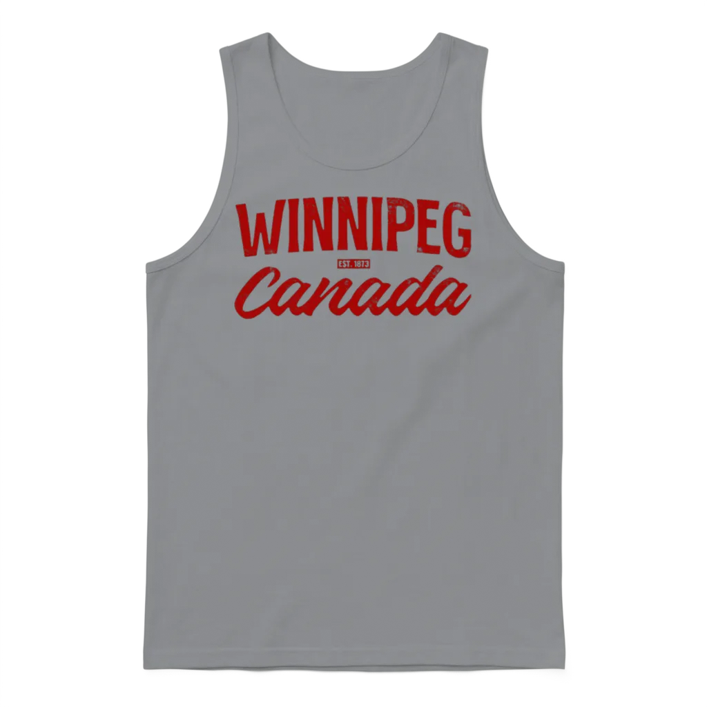 Winnipeg Canada Vintage Script Unisex Tank Top - Sport Grey