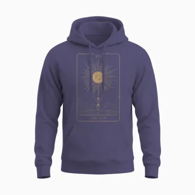 Spiritual Tarot Card Mystical Edgy Esoteric Streetwear T-Shirt, Black Unisex Hoodie - Heather Sport Dark Navy