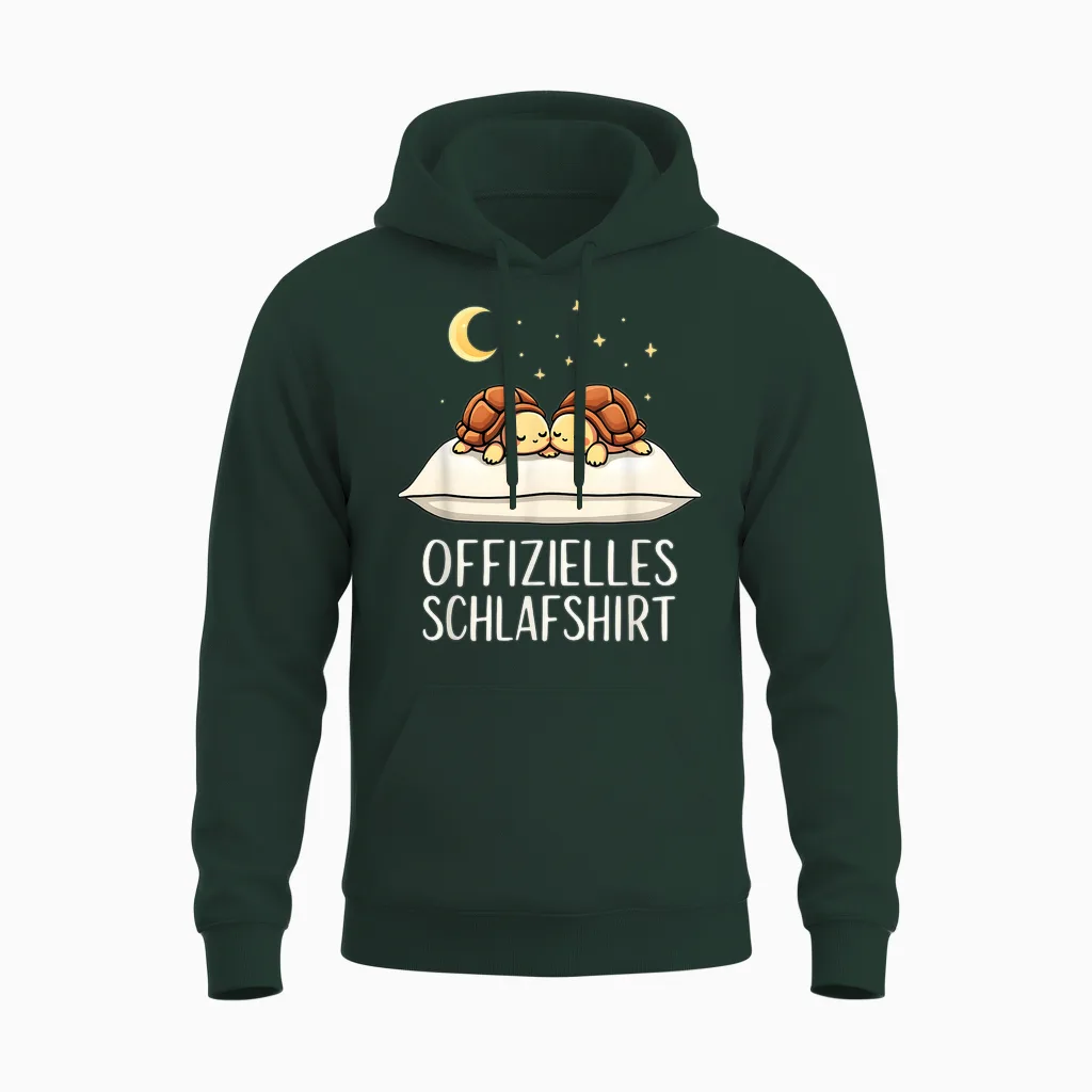 Official Sleep Shirt Turtle Tortoise T-Shirt, Black Unisex Hoodie in Forest