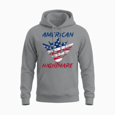 Patriotic American Flag Wrestling Classic Vintage Nightmare Unisex Hoodie - Sport Grey