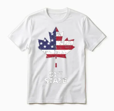 Canada 51st State United States Funny Trump Quote Unisex T-Shirt - White