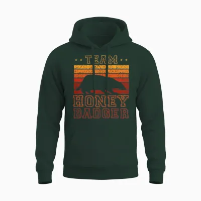 Retro Team Honey Badger Unisex Hoodie - Forest