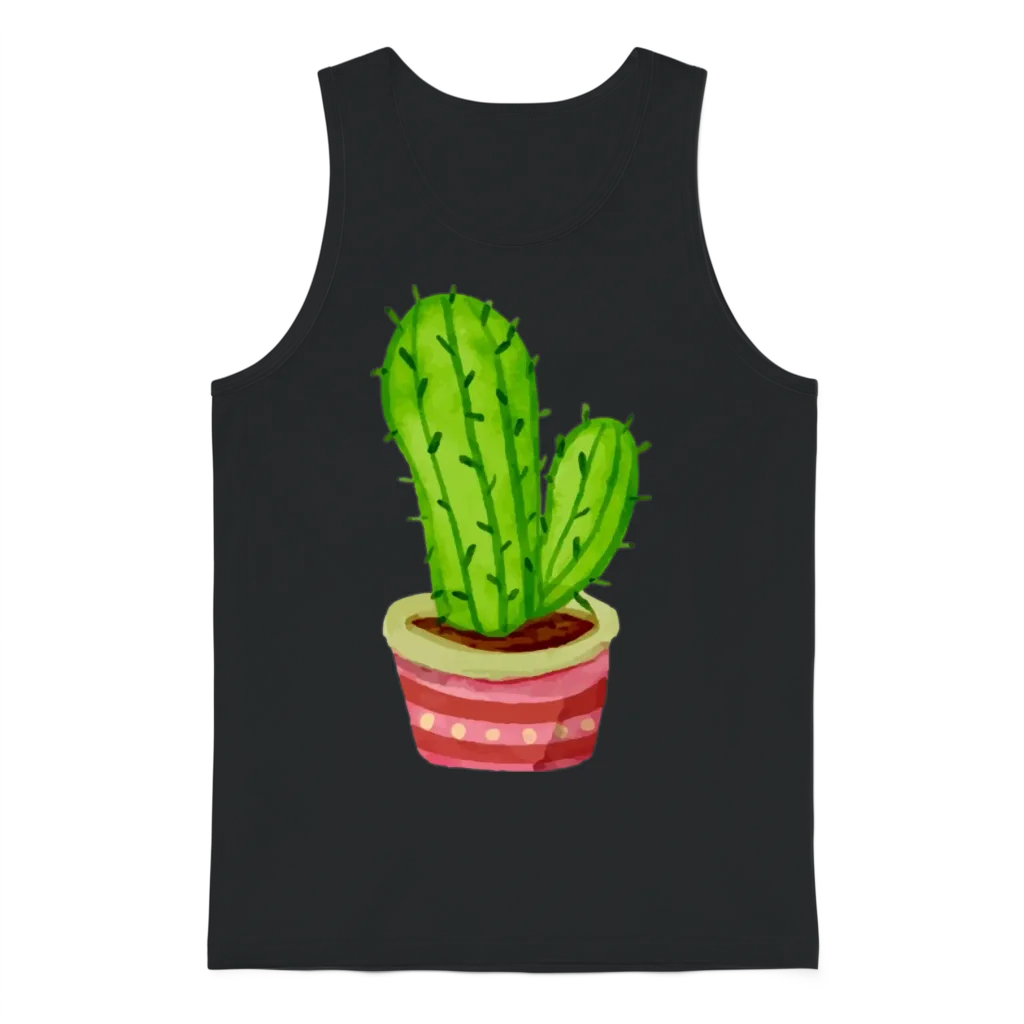 Cactus Plants Funny Unisex Tank Top - Black