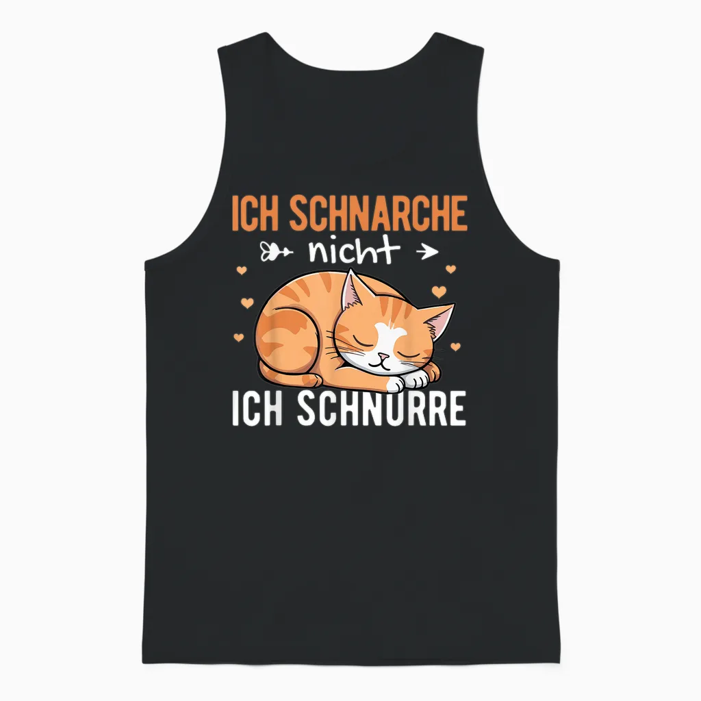 Schlafshirt Damen Herren Pyjama Ich Schnarche Nicht Katze Unisex Tank Top in Black