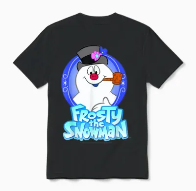 Frosty the Snowman Portrait Logo Unisex T-Shirt - Black