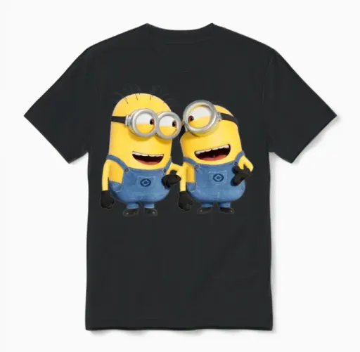 Minions Phil and Stuart Funny Unisex T-Shirt in Black