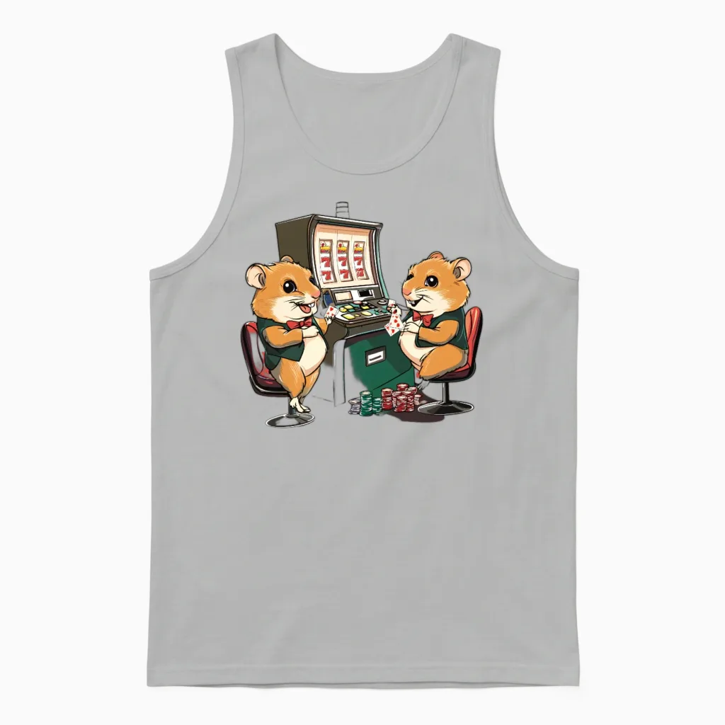 Jackpot Hamster Unisex Tank Top in Ash