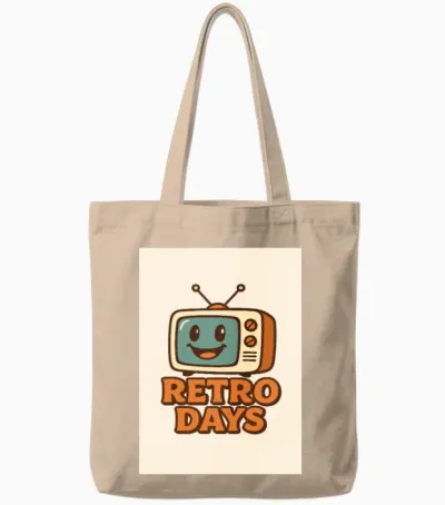 Retro Days Tv Nostalgia Tote Bags - Natural
