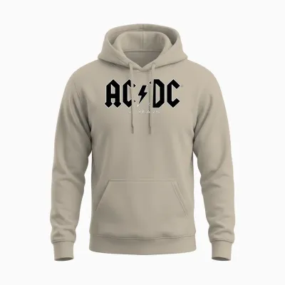 Ac/dc - Histoire Des Logos 50 Ans T-Shirt Haut De Gamme Unisex Hoodie - Sand