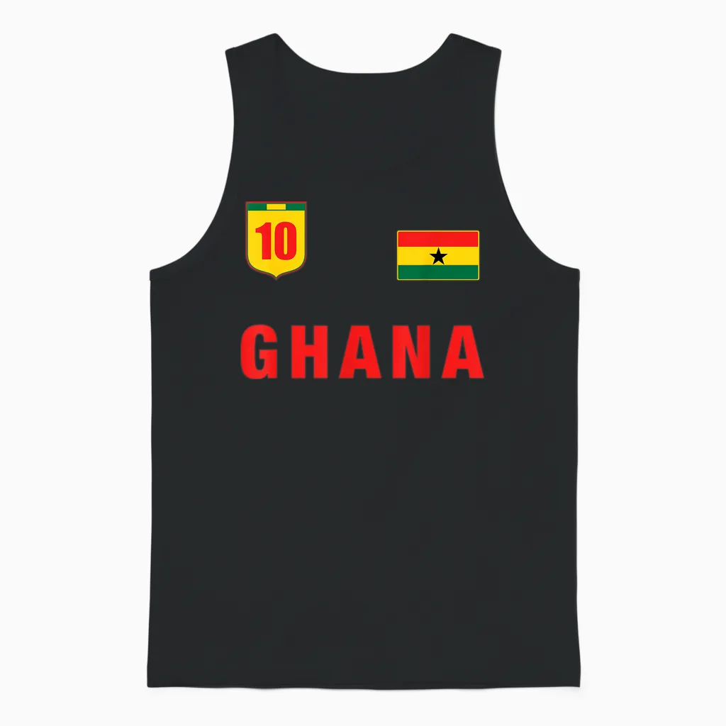 Ghana Fussball Team Fan Trikot Weiß Ghana Outfit Design Unisex Tank Top in Black