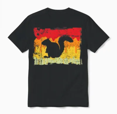Squirrel Retro Unisex T-Shirt - Black