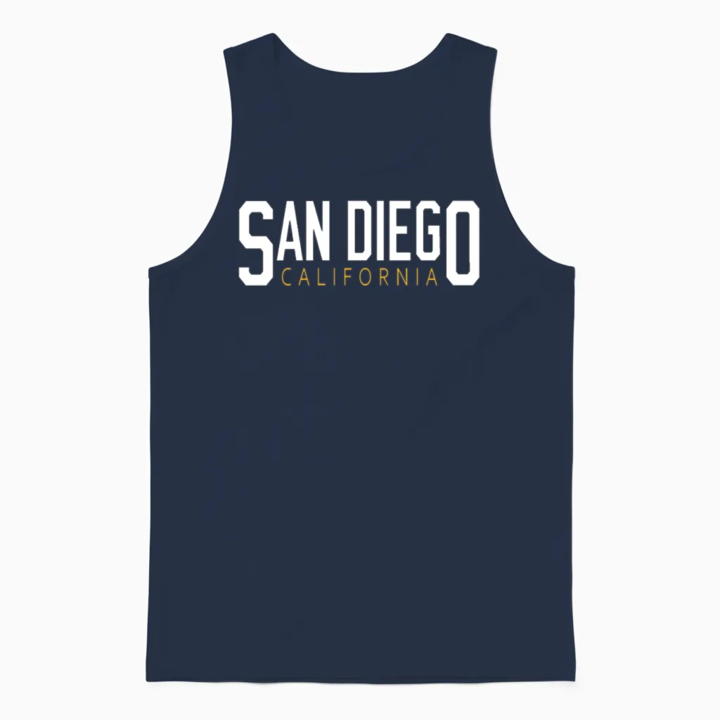 San Diego California Unisex Tank Top in Navy