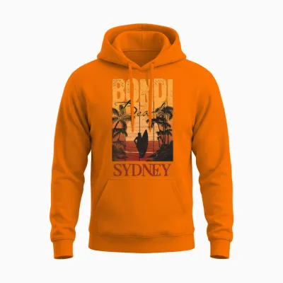 Bondi Beach Unisex Hoodie - Safety Orange