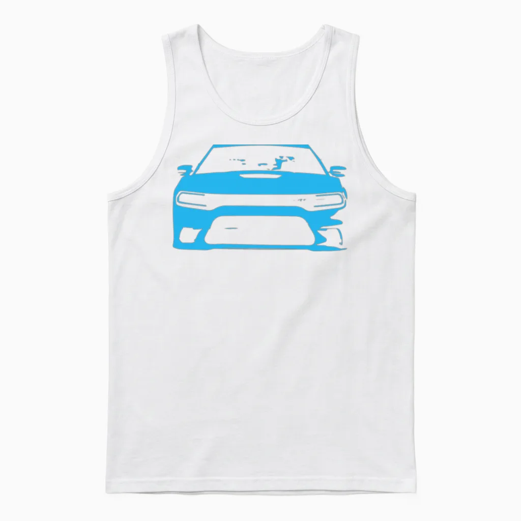 B5 Blue Srt Charger Unisex Tank Top in White