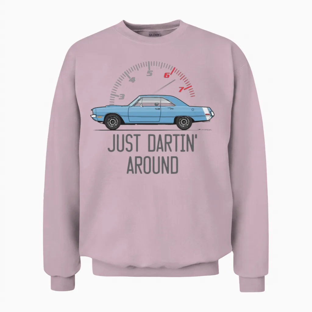 Justin Dartin Around Light Blue Unisex Sweatshirt in Light Pink