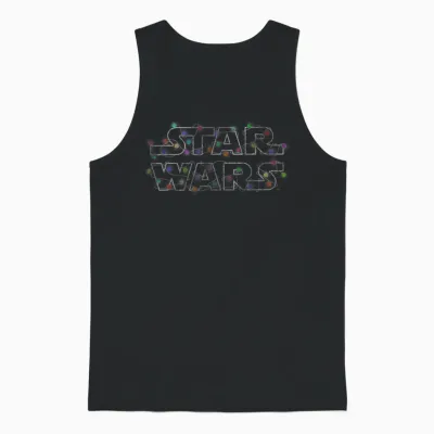 Star Wars Christmas Lights Logo Unisex Tank Top - Black
