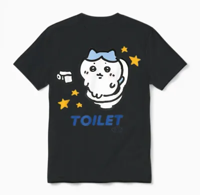 Toilet Time Chikawa Meme Unisex T-Shirt - Black