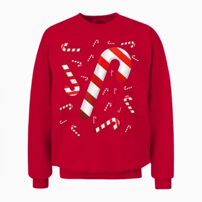 Candy Cane Merry and Bright Red and White Candy Costume Unisex Sweatshirt - Red