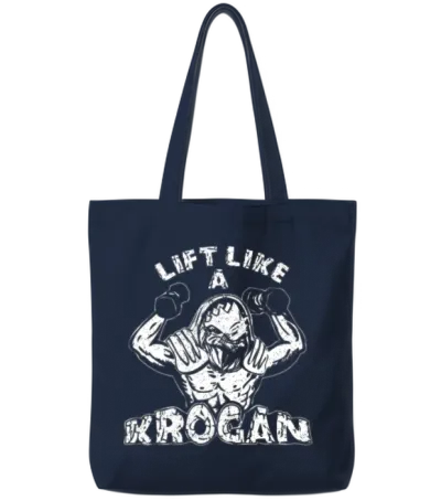 Lift Like a Krogan Tote Bags - Navy