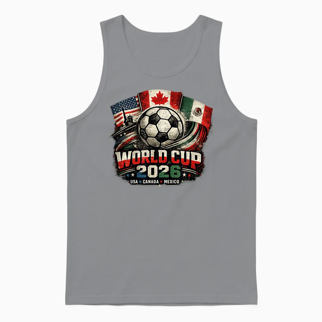 Soccer Football - World Cup 2026 Usa Canada Mexico America Unisex Tank Top in Sport Grey