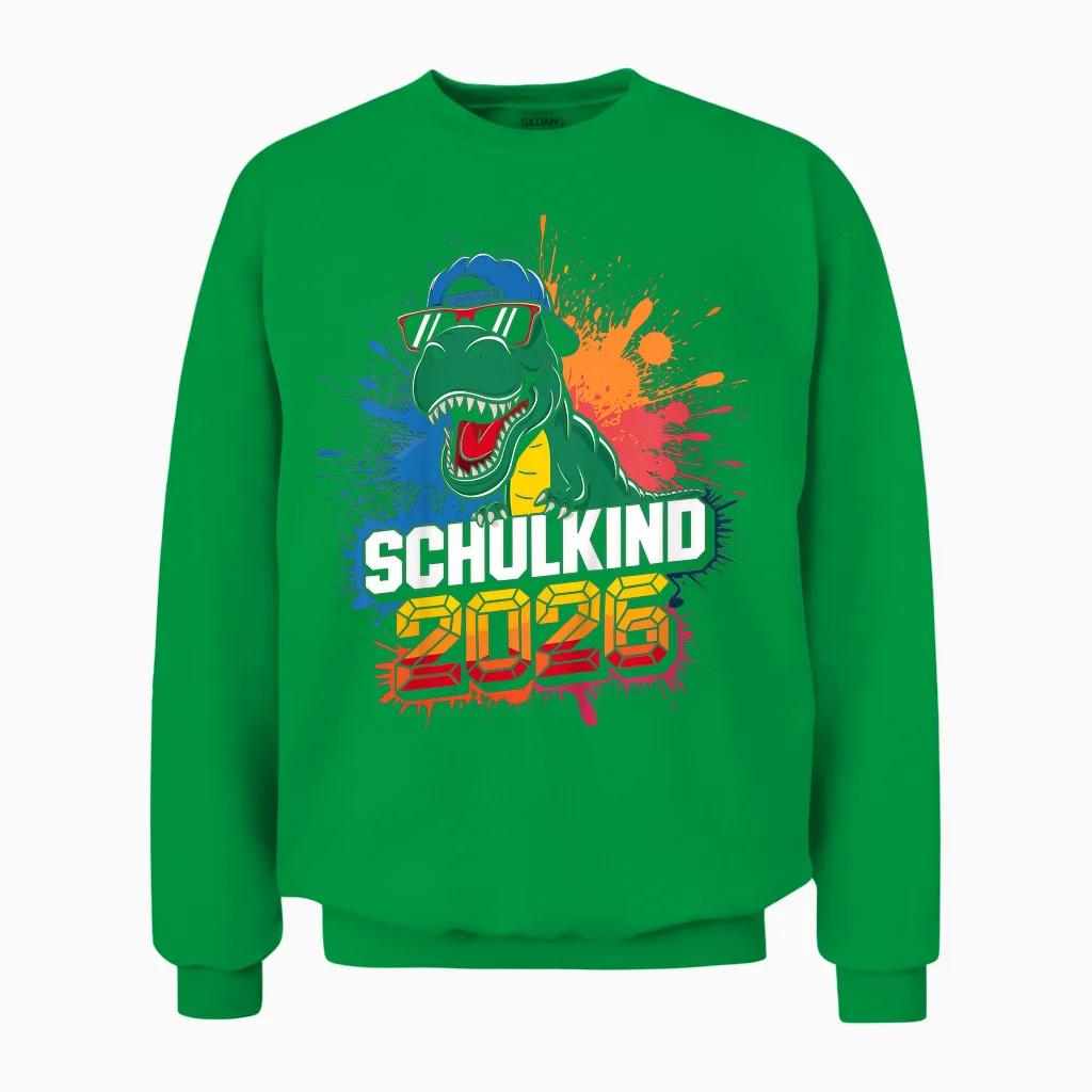 Kinder Schulkind 2026 Einschulung Erster Tag Schulstart Grundschule Unisex Sweatshirt in Irish Green