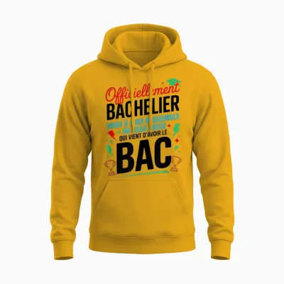 Bac 2025 Bachelor 2026 Baccalaureate Congratulations Bac Humor Unisex Hoodie - Gold