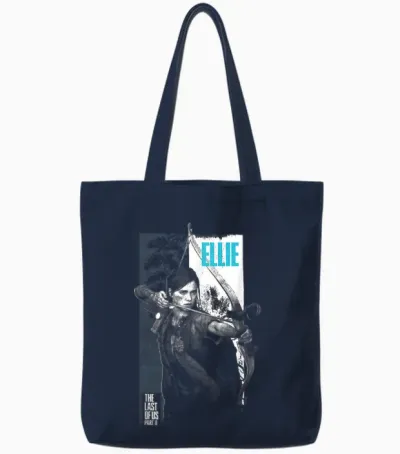 The Last of Us Part Ii Ellie Ready Fot Figfht Big Poster V2 T-Shirt, Black, S Tote Bags - Navy
