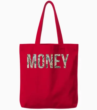 Money Funny Tote Bags - Red