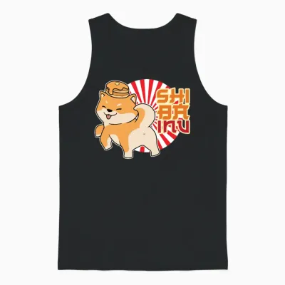 Shiba Inu Japanese Dog Breed Pancake Hunting Dog Unisex Tank Top - Black