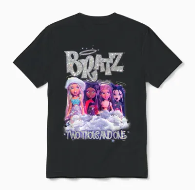 Two Thousand and One Girls Glitter Bratz T-Shirt, Black, S Unisex T-Shirt - Black