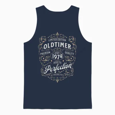 Oldtimer Round Birthday 1974 50 Years Old Unisex Tank Top - Navy
