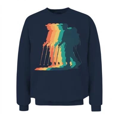Hiking Male Hiker Colorful Unisex Sweatshirt - Navy