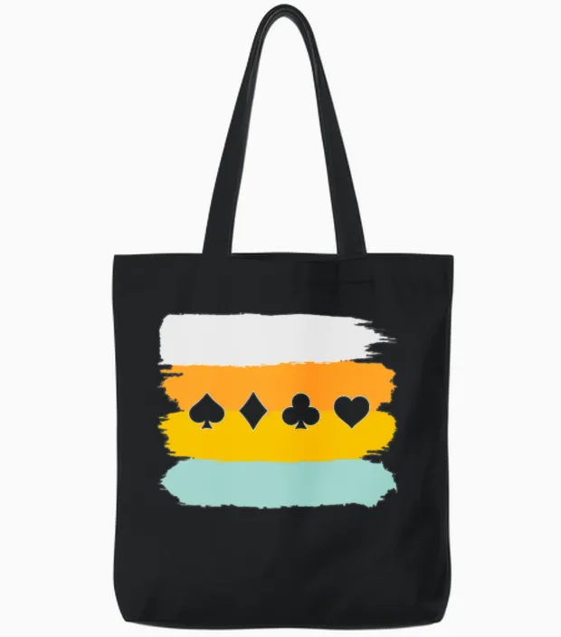 Poker Retro Tote Bags in Black
