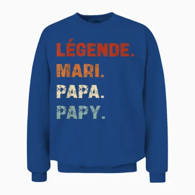 Légende Mari Papa Papy Idée-Cadeau Humour Homme Grand-Père Unisex Sweatshirt - Royal