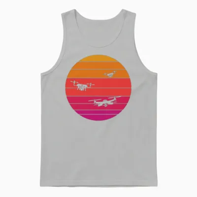 Drone Retro Vintage Unisex Tank Top - Ash