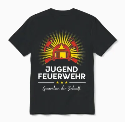 Jugend Feuerwehr Kind Feuerwehrfrau Nachwuchs Feuerwehrmann Langarmshirt Unisex T-Shirt - Black