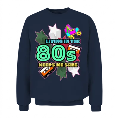 1980 80s Retro Unisex Sweatshirt - Navy