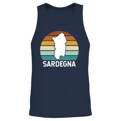 Retro Sardegna Unisex Tank Top - Navy